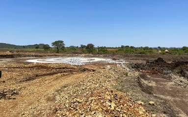 Formwork and rebar for the tailings thickener foundation completed